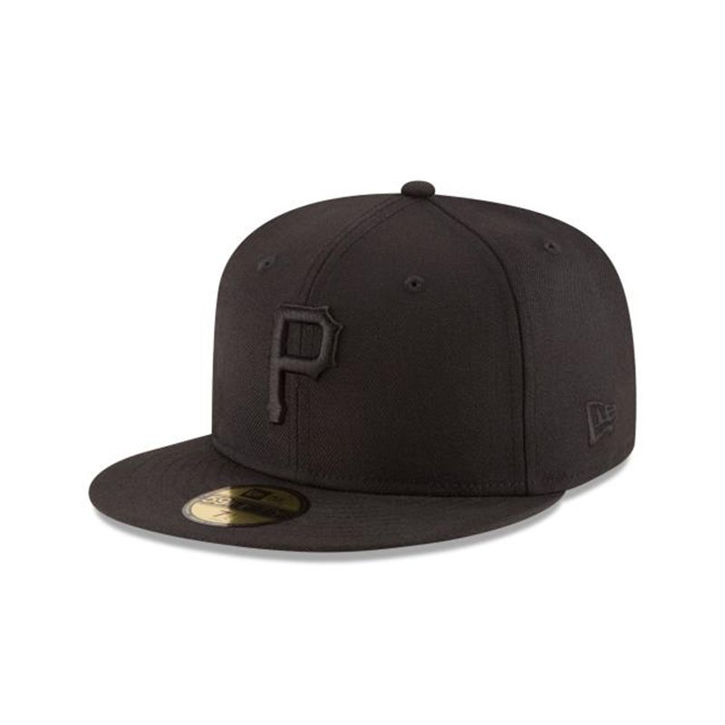 MLB Pittsburgh Pirates Black On Black 59Fifty Fitted (XUG1237) - Black New Era Caps